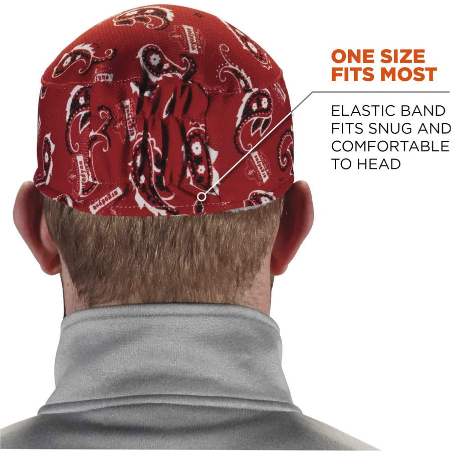 Ergodyne 6630 Red Western Skull Cap - Terry Cloth