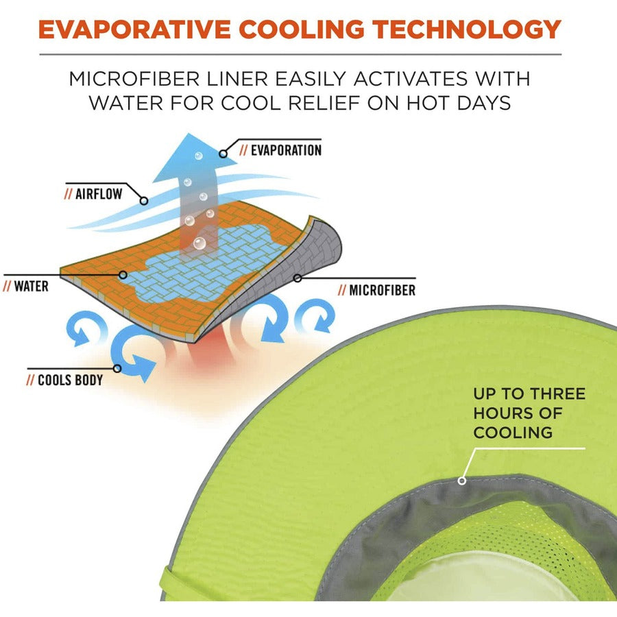 Ergodyne 8935CT HI-Vis Ranger Sun Hat - PVA Cooling