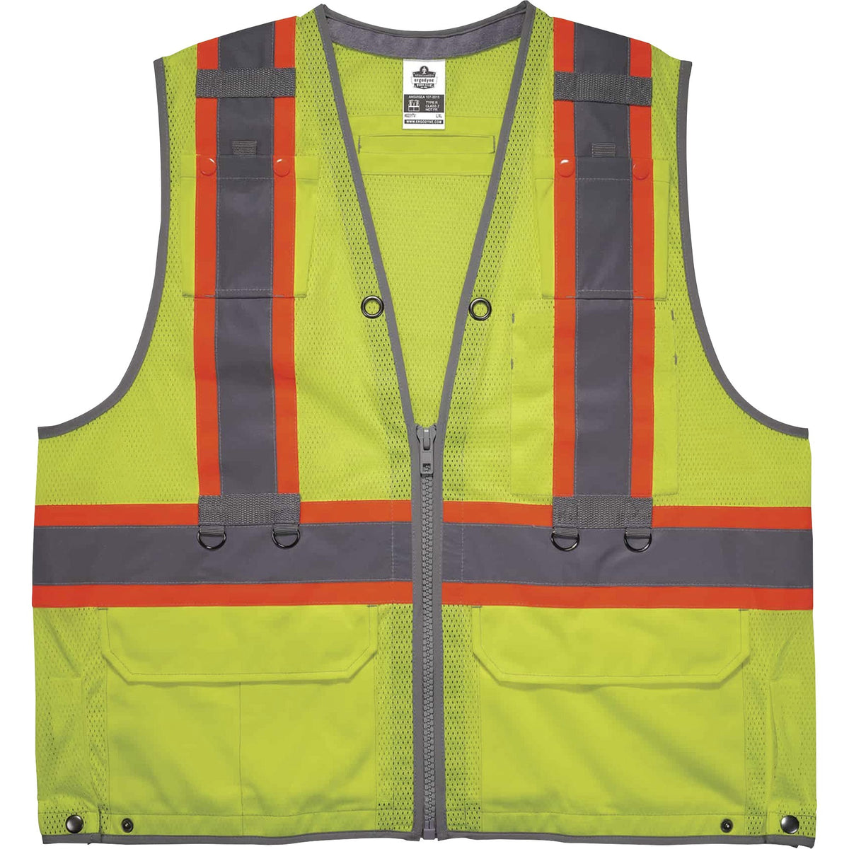 Ergodyne 8231TV Hi-Vis Tool Tethering Safety Vest - Type R Class 2