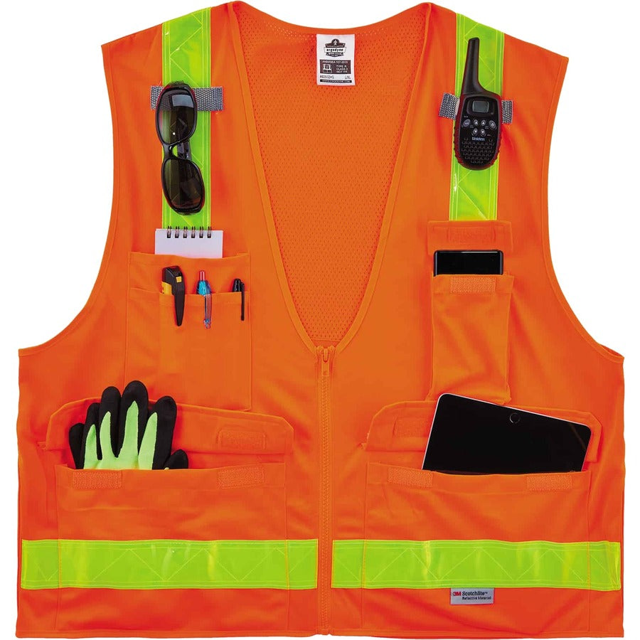 Ergodyne 8250ZHG Type R Class 2 Hi-Gloss Surveyors Vest