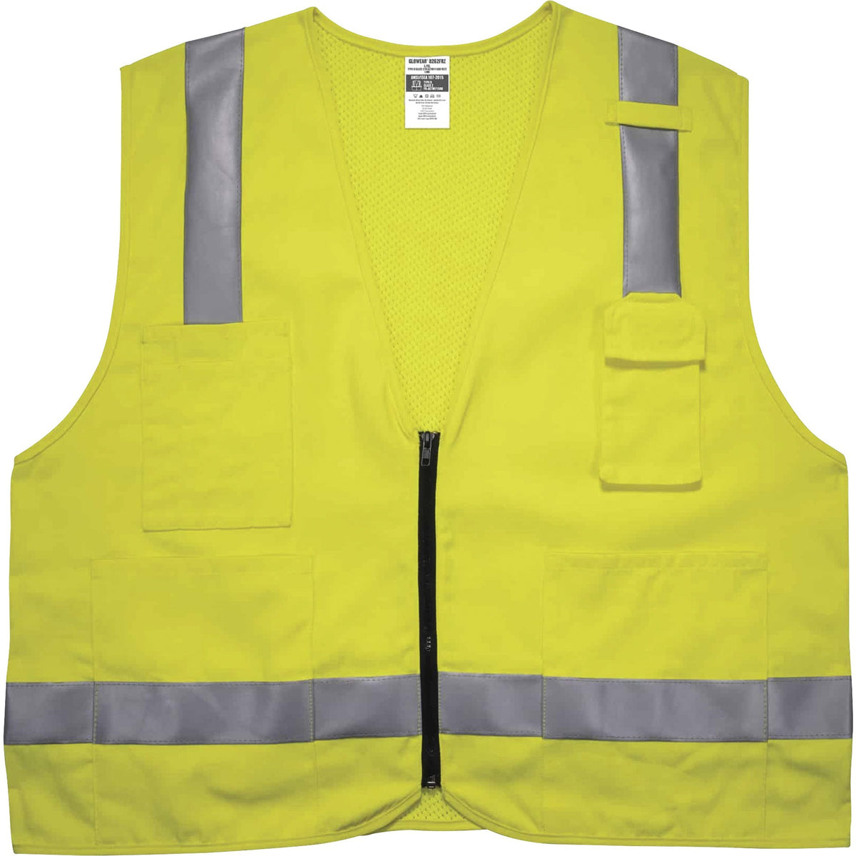 Ergodyne 8262FRZ Hi-Vis Flame-resistant Surveyor Vest - Class 2, NFPA 70E, Mesh