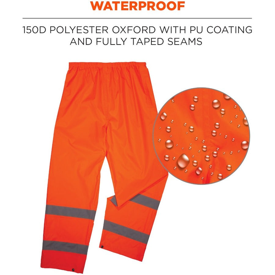 Ergodyne 8916 Lightweight Hi-Vis Rain Pants - Class E