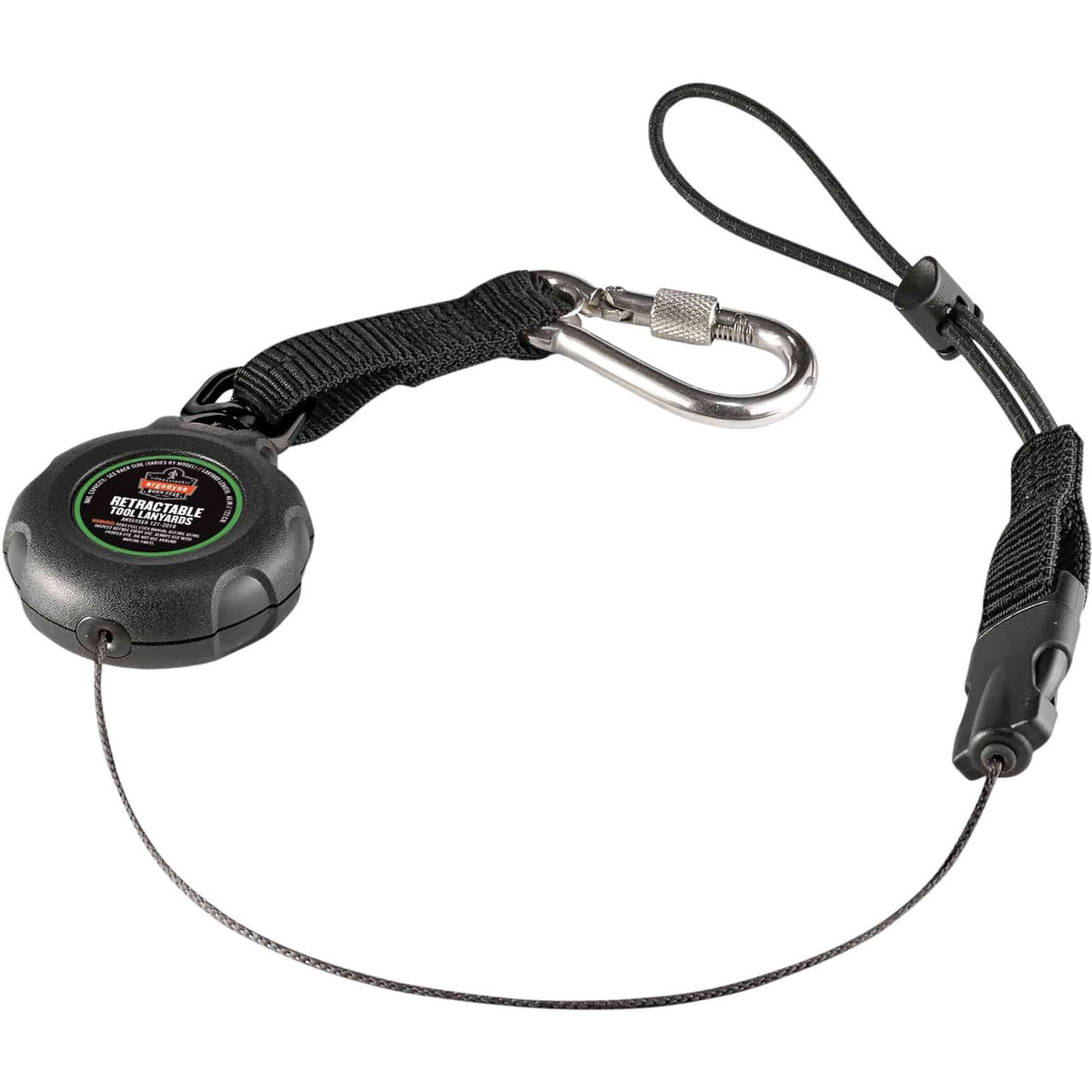 Ergodyne 3001 Retractable Tool Lanyard w/ Carabiner and Loop Attachments - 2lbs