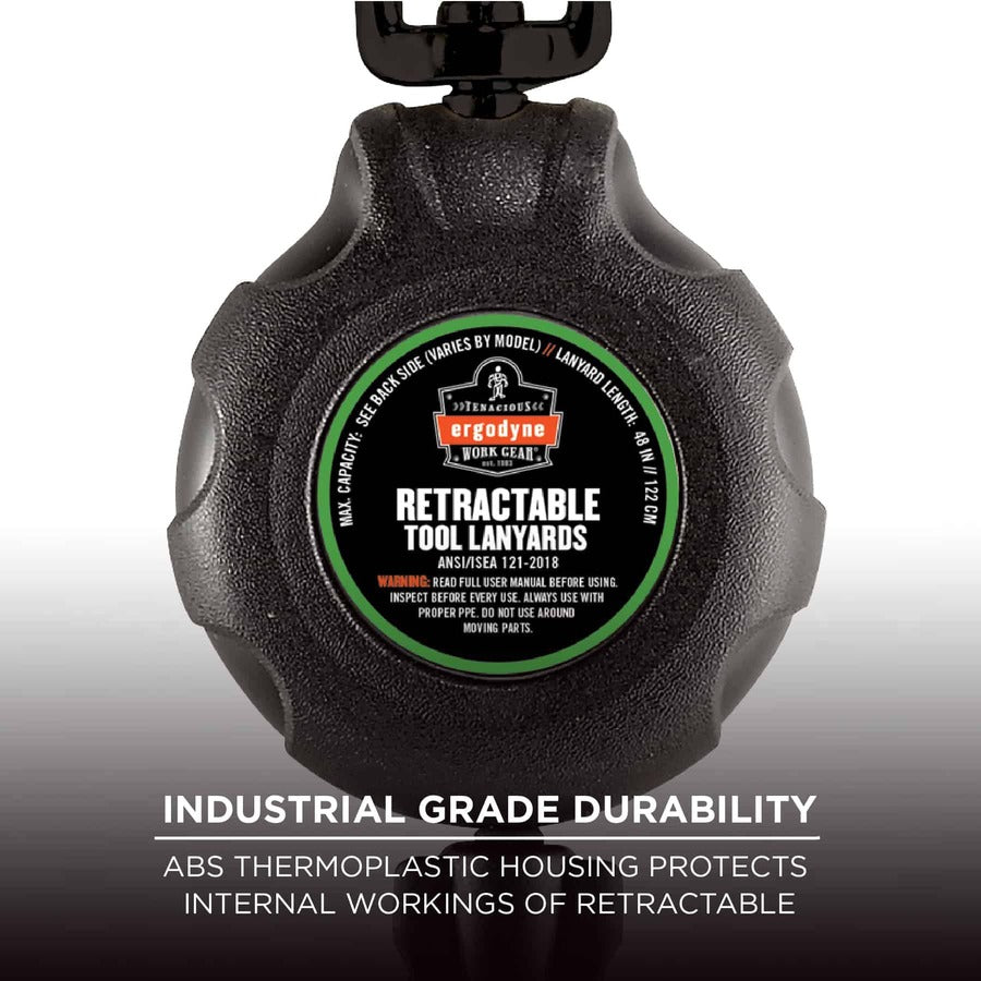 Ergodyne 3001 Retractable Tool Lanyard w/ Carabiner and Loop Attachments - 2lbs