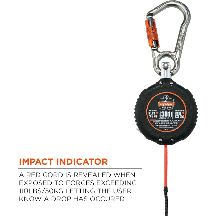Ergodyne 3011 Retractable Tool Lanyard with Carabiner Mount
