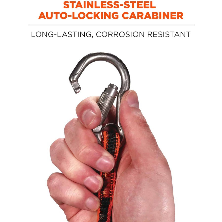 Ergodyne 3101F(x) Tool Lanyard - Stainless-Steel Carabiner + Loop - 15lbs / 6.8kg