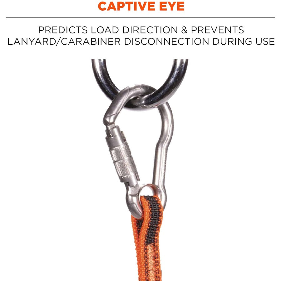 Ergodyne 3101F(x) Tool Lanyard - Stainless-Steel Carabiner + Loop - 15lbs / 6.8kg