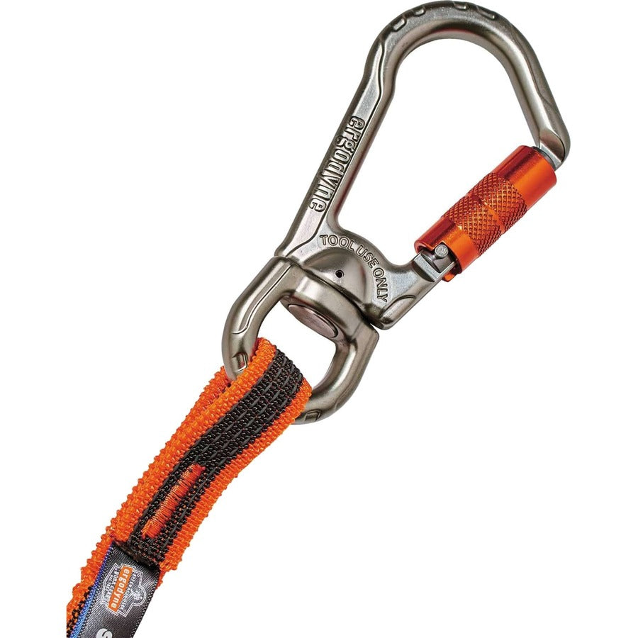 Ergodyne 3109F(x) Dbl-Locking Single Carabiner Tool Lanyard with Swivel - 25lbs