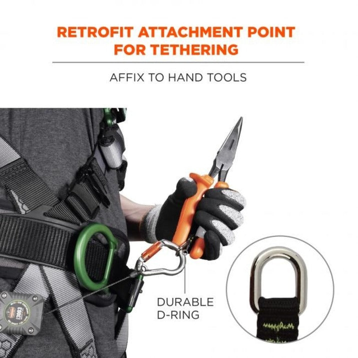 Ergodyne 3700 Web Tool Tether Attachment - D-Ring Tool Tails - 2lbs (6-Pack)