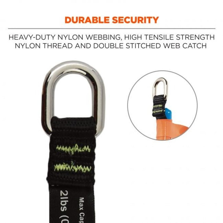 Ergodyne 3700 Web Tool Tether Attachment - D-Ring Tool Tails - 2lbs (6-Pack)