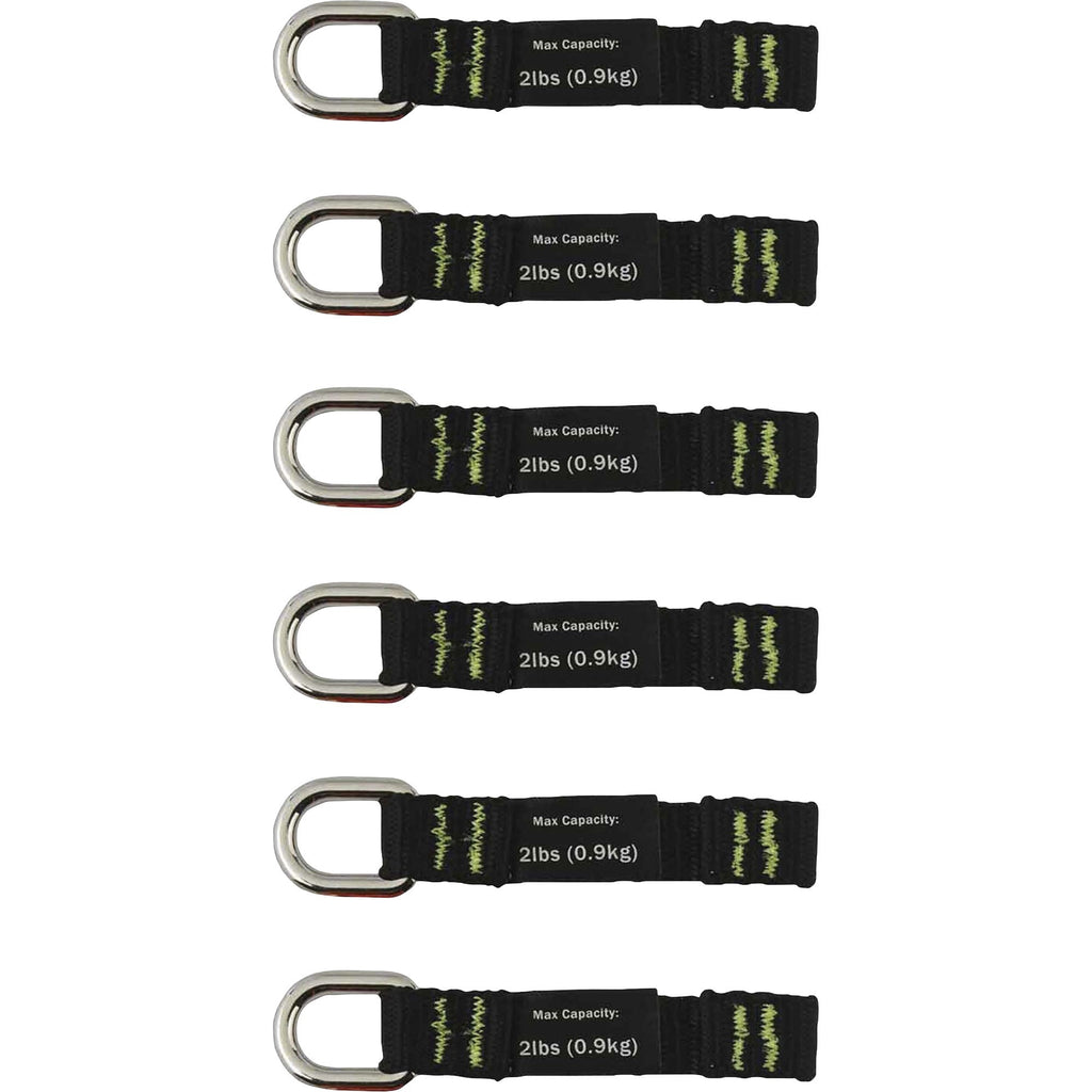 Ergodyne 3700 Web Tool Tether Attachment - D-Ring Tool Tails - 2lbs (6-Pack)