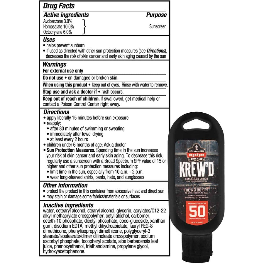 Ergodyne 6352 SPF 50 Sunscreen Lotion