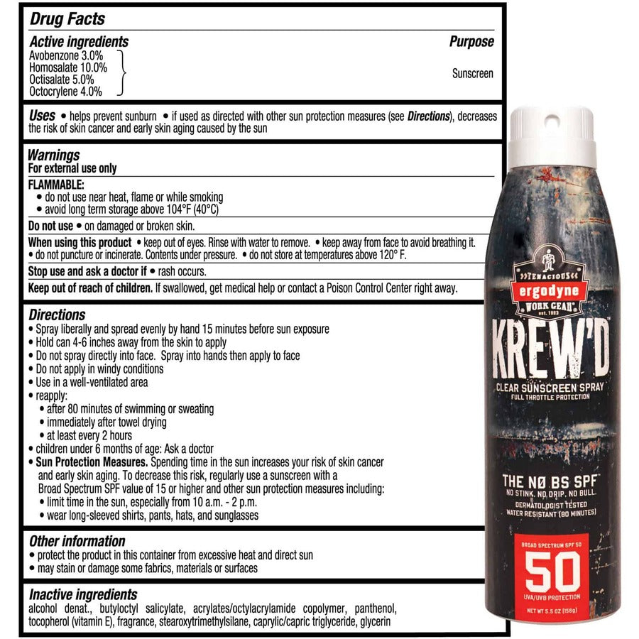 Ergodyne 6353 SPF 50 Sunscreen Spray
