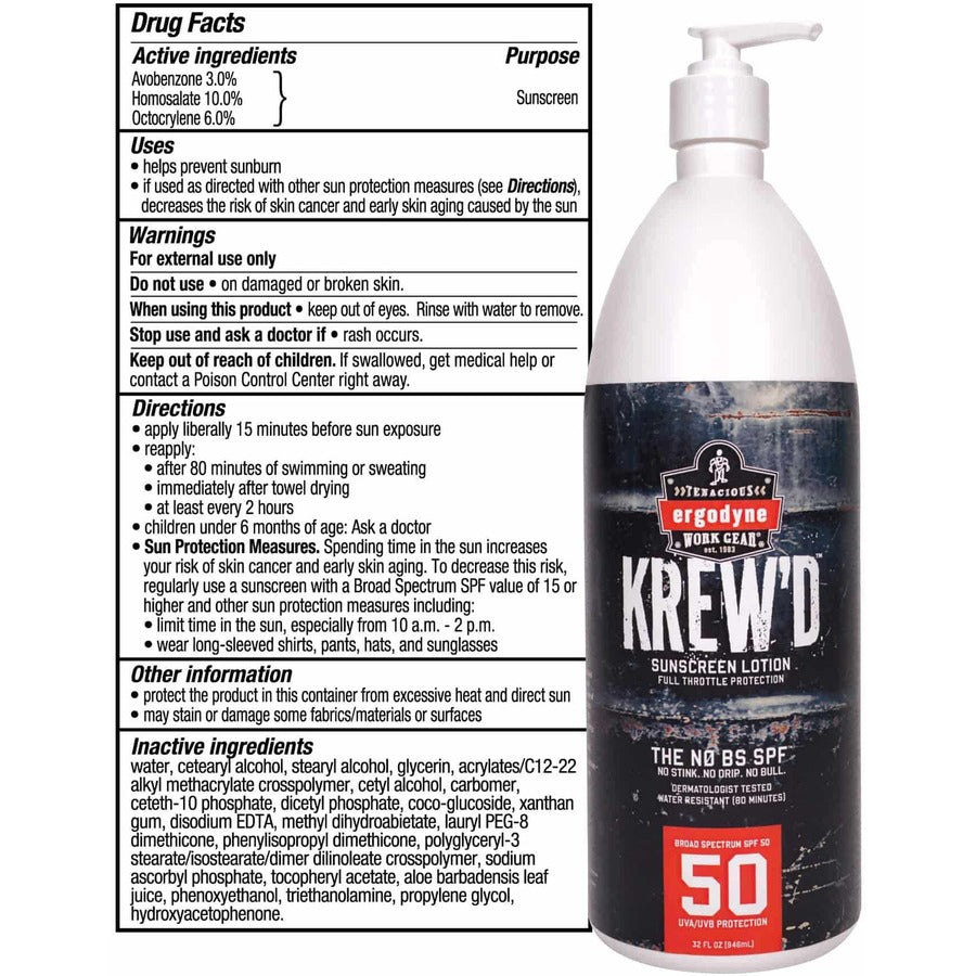 Ergodyne 6355 SPF 50 Sunscreen Lotion