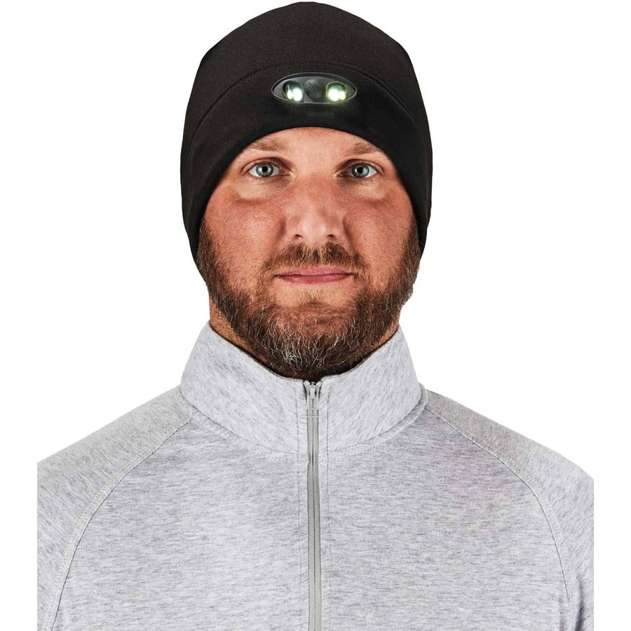 Ergodyne 6804 Skull Cap Beanie Hat with LED Lights