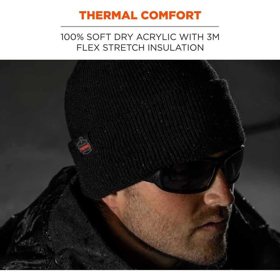 Ergodyne 6811Z Rib Knit Hat with Zipper for Bump Cap Insert