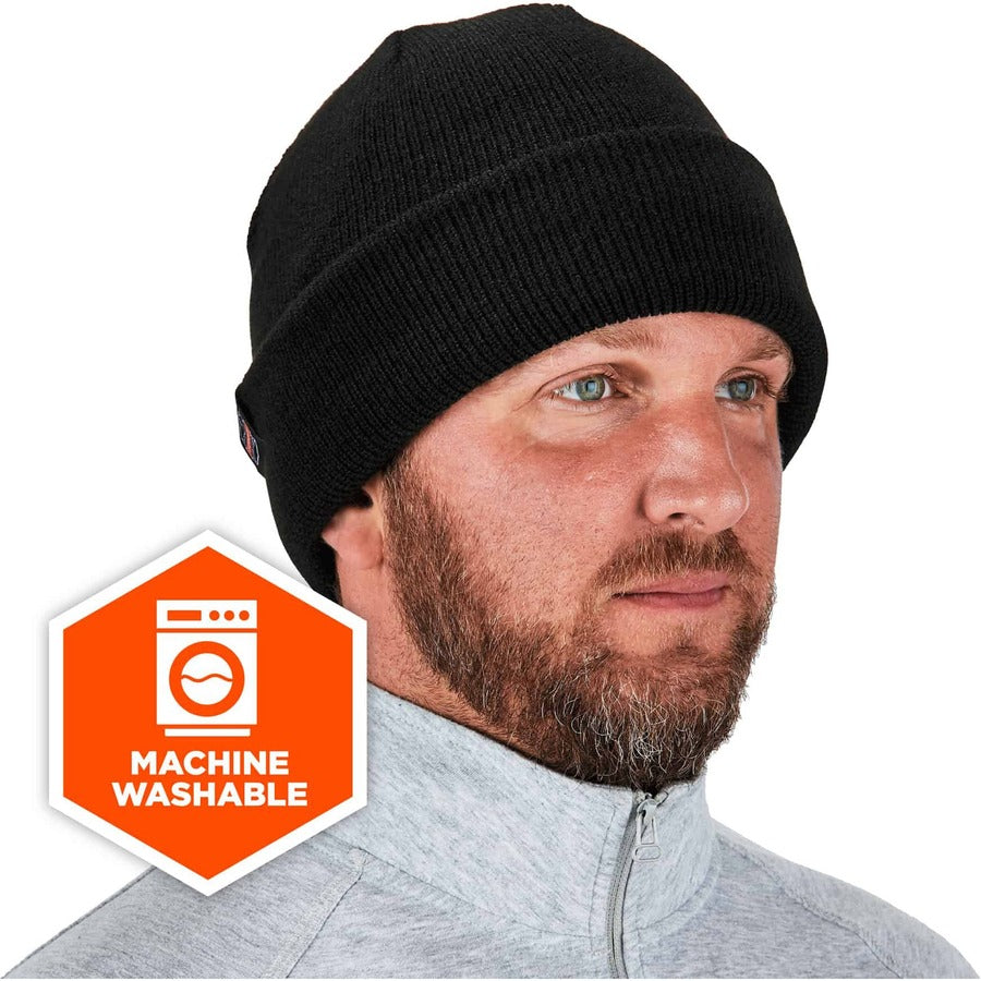 Ergodyne 6811Z Rib Knit Hat with Zipper for Bump Cap Insert