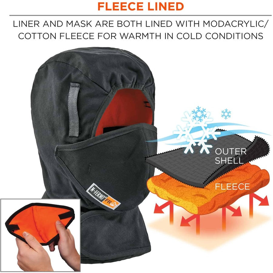 Ergodyne 6876 FR Winter Hard Hat Liner w/ FR Mouthpiece Kit - 2-Layer