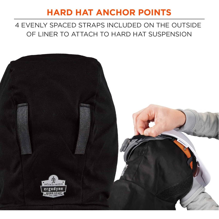 Ergodyne 6882 FR Winter Hard Hat Liner - 2-Layer, Modacrylic/Cotton, Shoulder Length