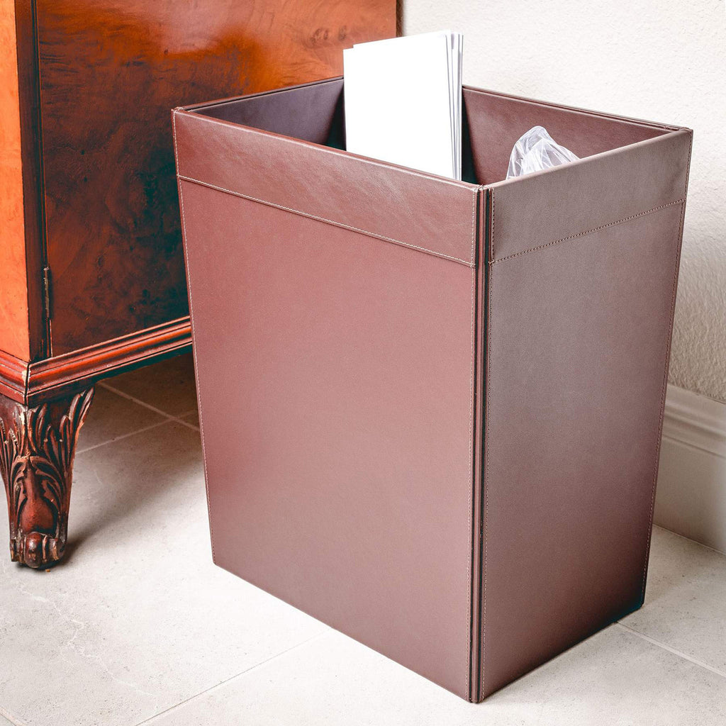 Dacasso Leather Waste Basket