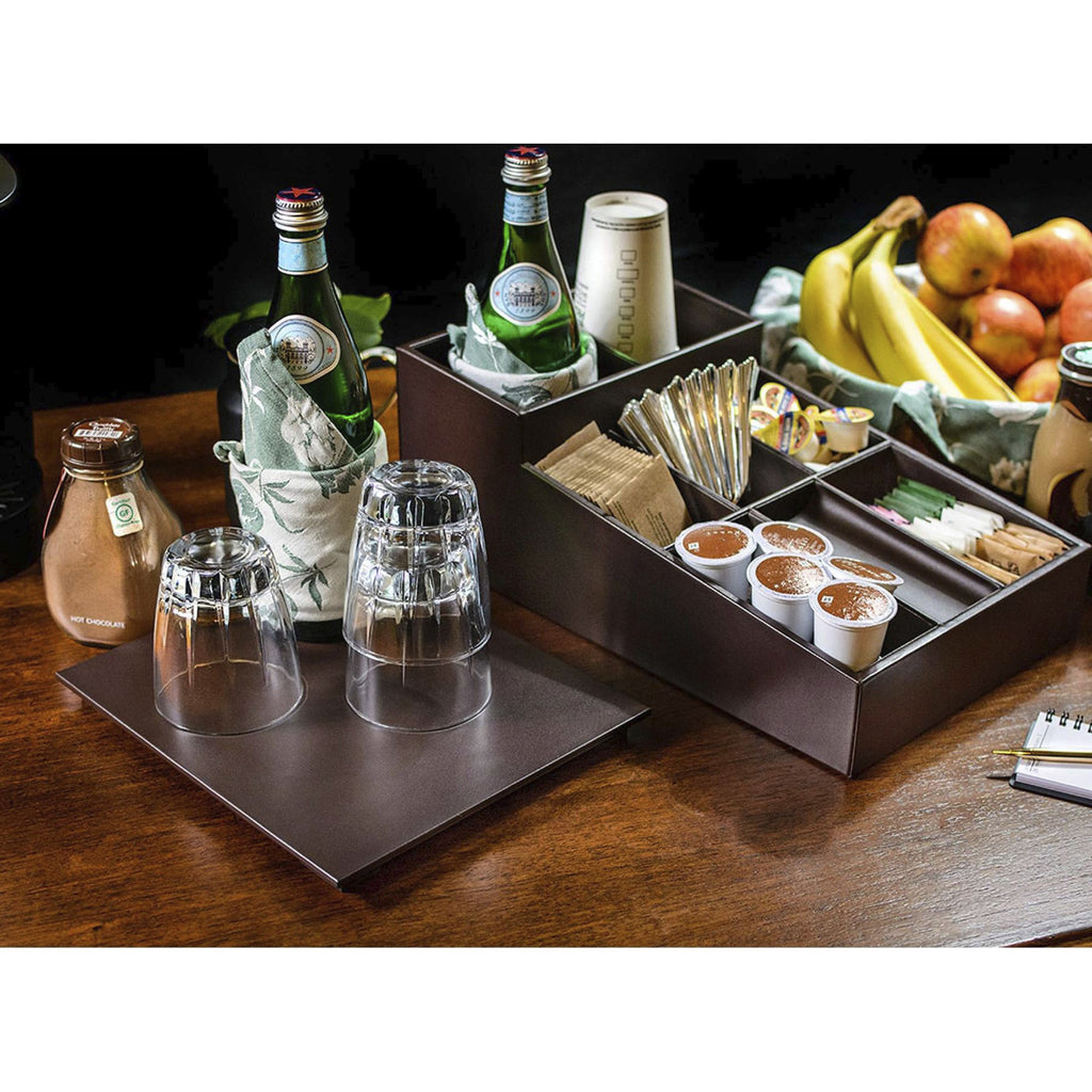 Dacasso Leather Coffee Condiment Organizer