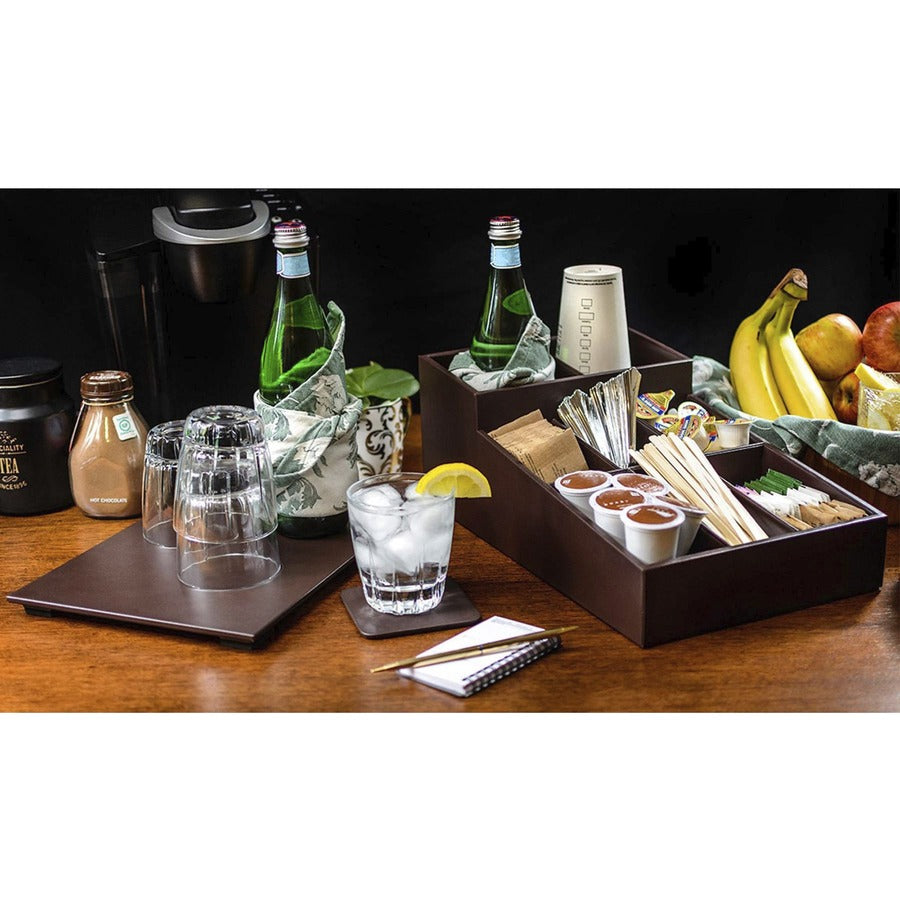 Dacasso Leather Coffee Condiment Organizer