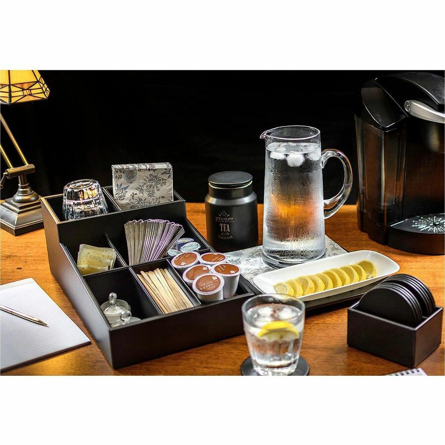 Dacasso Leatherette Coffee Condiment Organizer