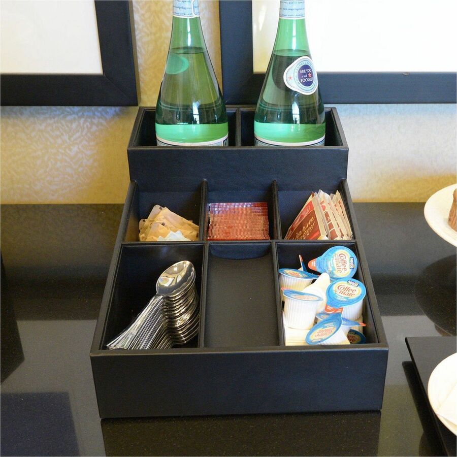 Dacasso Leatherette Coffee Condiment Organizer