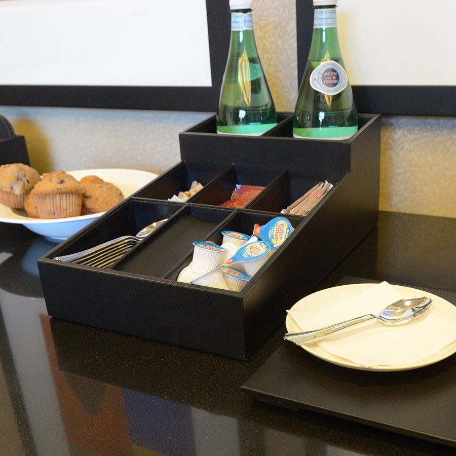 Dacasso Leatherette Coffee Condiment Organizer