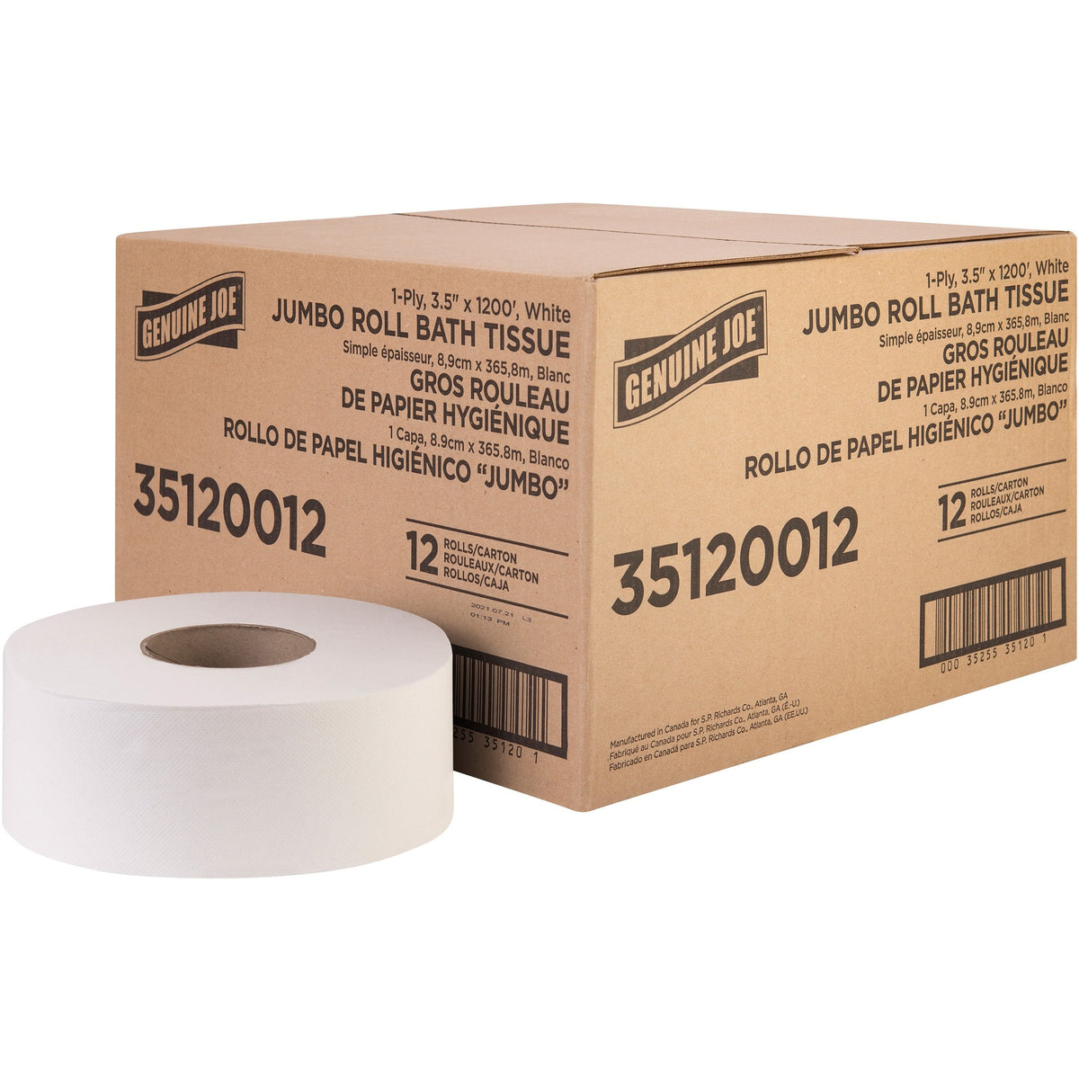 JRT 9" Jumbo 2-Ply Bath Tissue 1000'