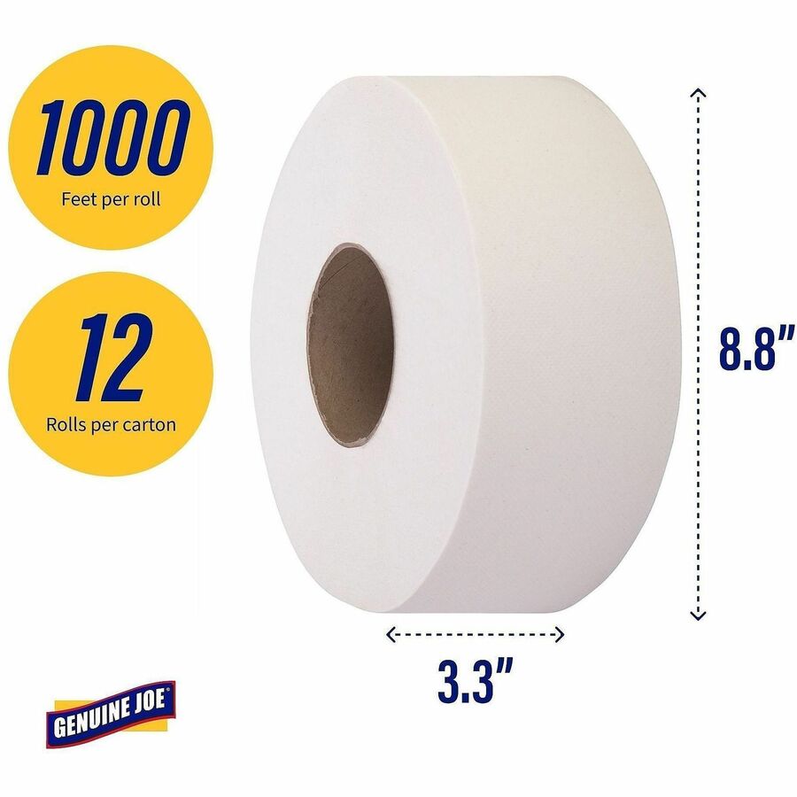 Genuine Joe Jumbo Jr Dispenser Bath Tissue Roll