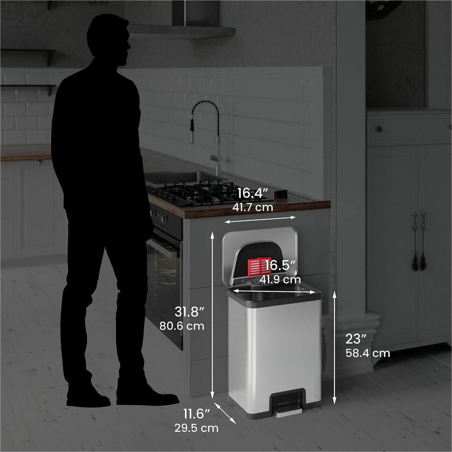 HLS Commercial 13-Gallon Pedal-Sensor Trash Can