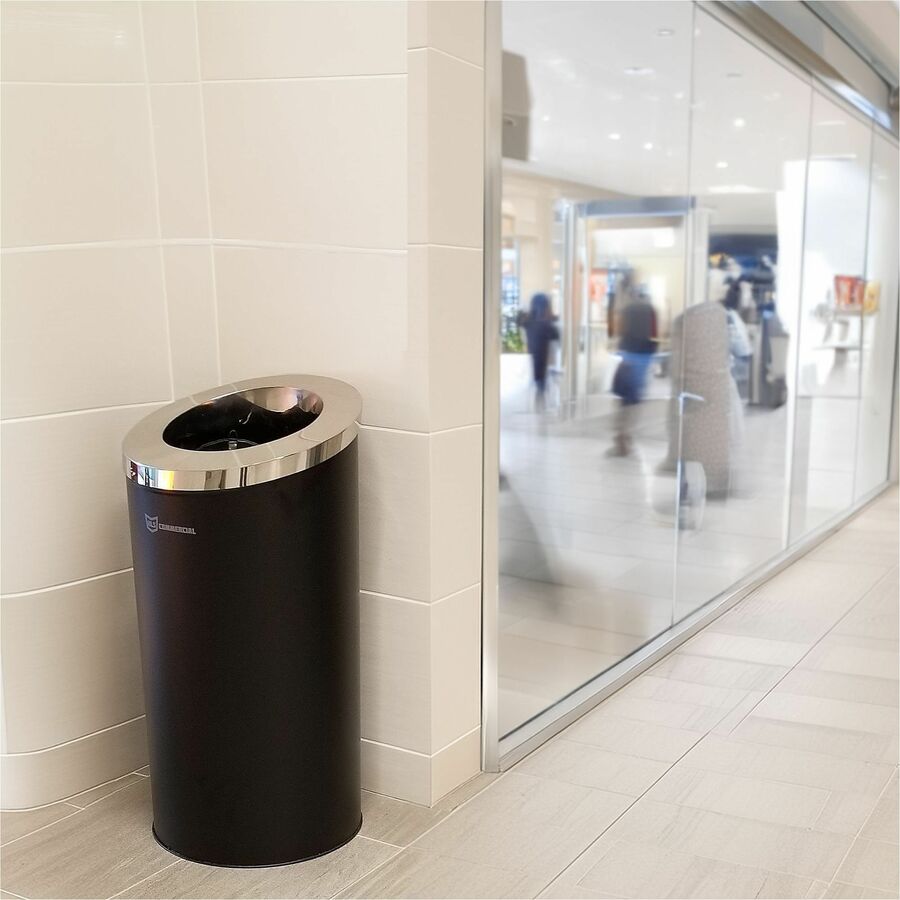 HLS Commercial 15-Gallon Round Open Top Trash Can