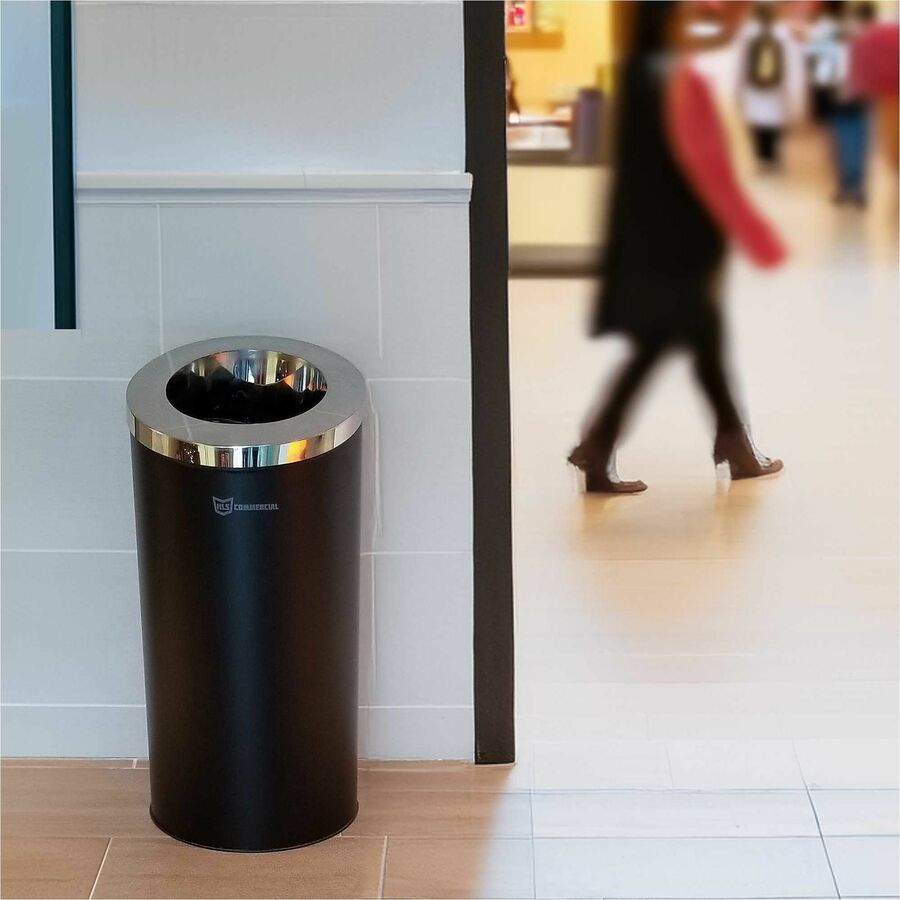 HLS Commercial 15-Gallon Round Open Top Trash Can