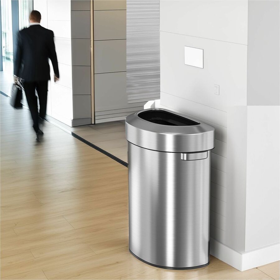 HLS Commercial Semi-Round Open Top Trash Can