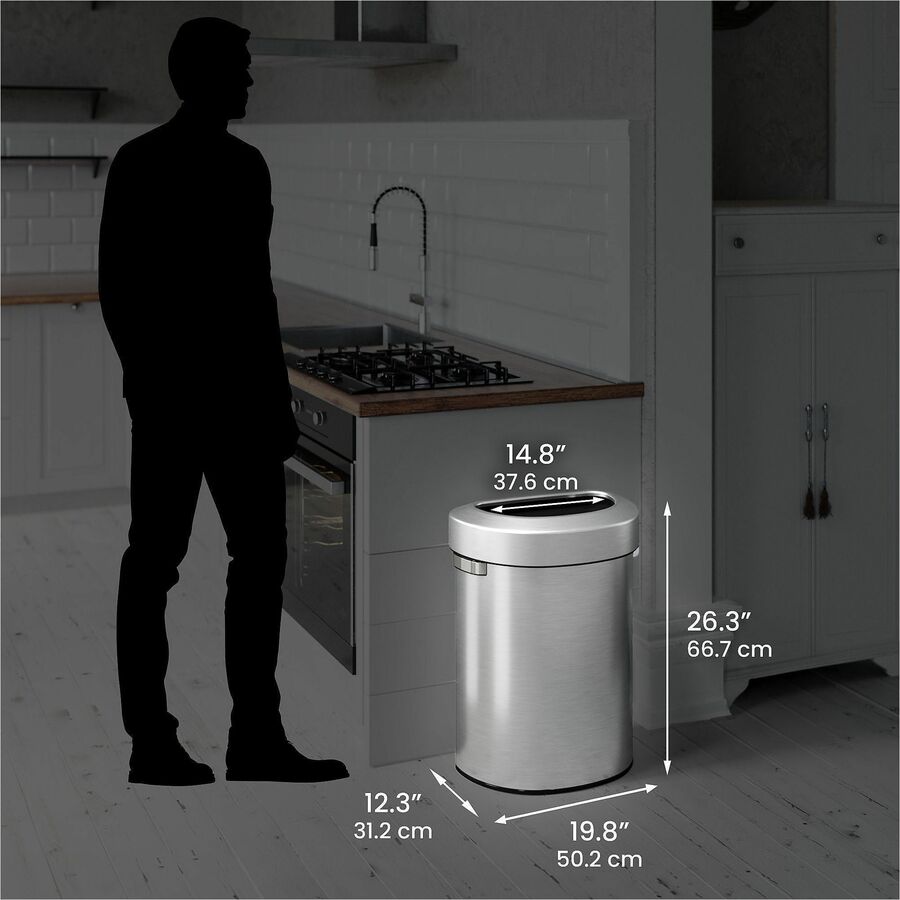 HLS Commercial Semi-Round Open Top Trash Can