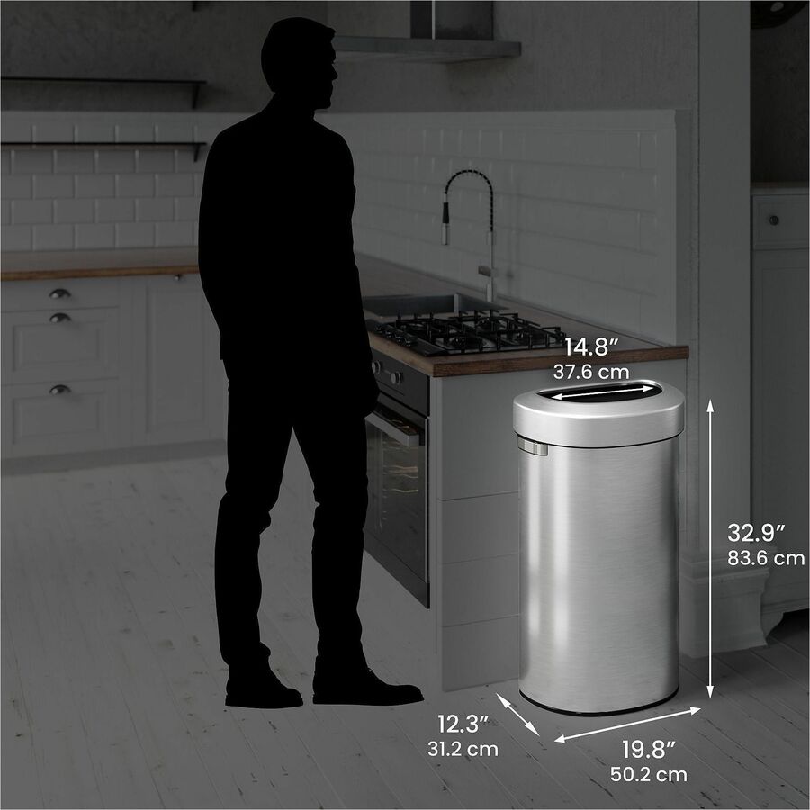 HLS Commercial Semi-Round Open Top Trash Can