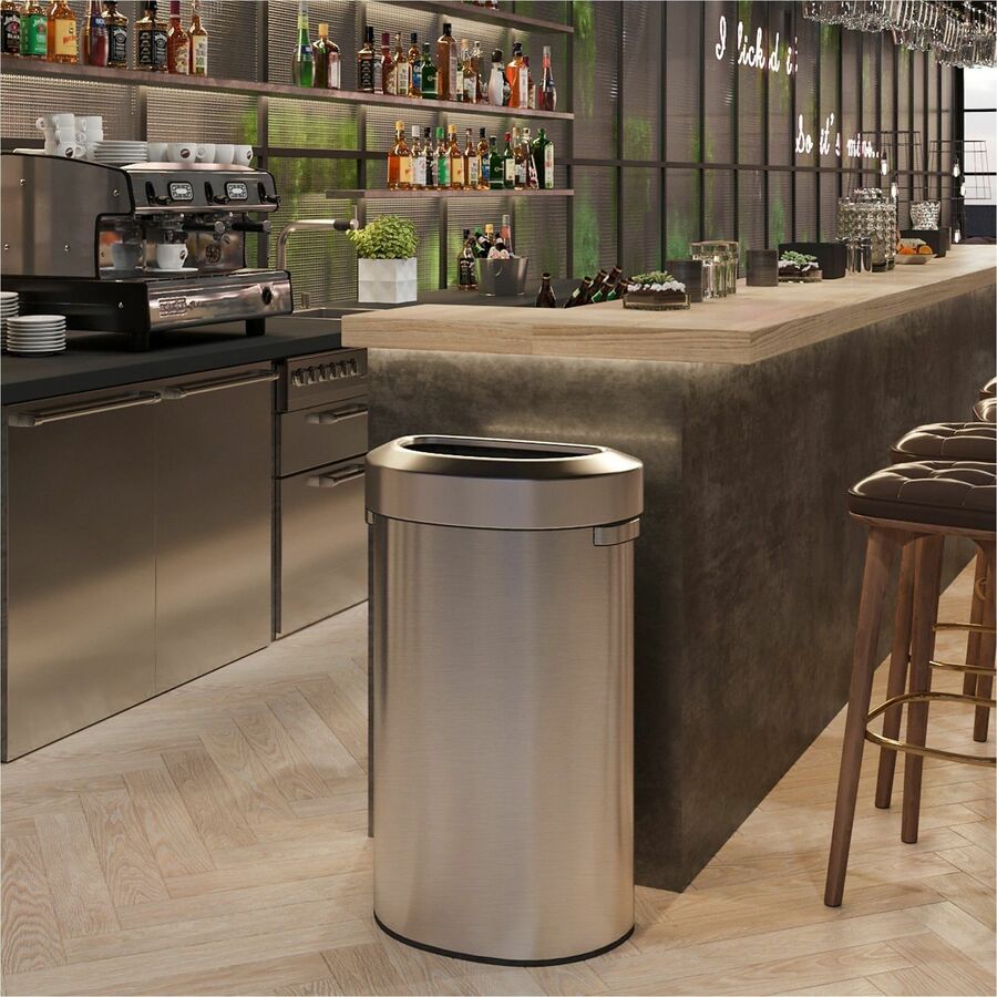 HLS Commercial Semi-Round Open Top Trash Can