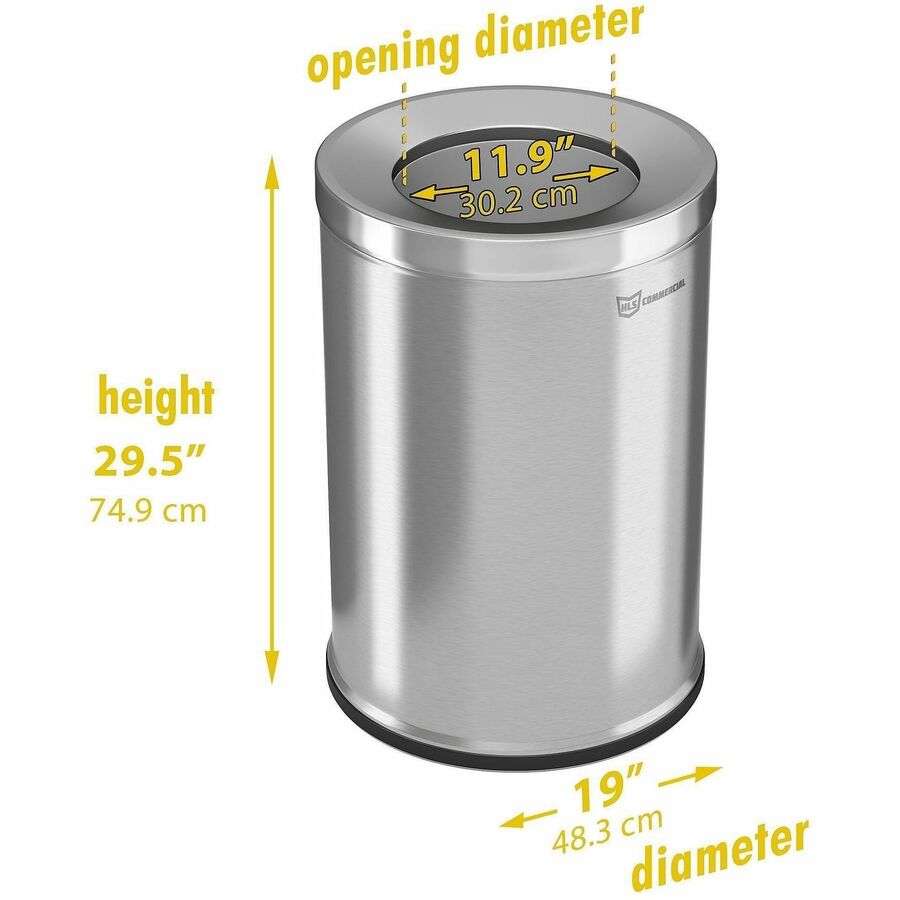 HLS Commercial 26-Gallon Round Open Top Trash Can