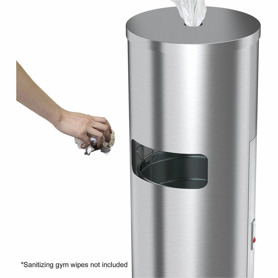 HLS Commercial Gym Wipe Dispenser 9-Gallon Trash Can
