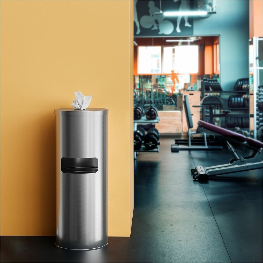 HLS Commercial Gym Wipe Dispenser 9-Gallon Trash Can