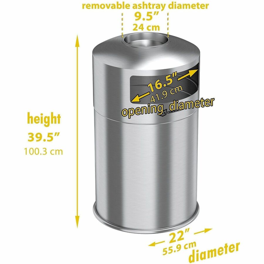 HLS Commercial 50-Gallon Dual Side-Entry Trash Can