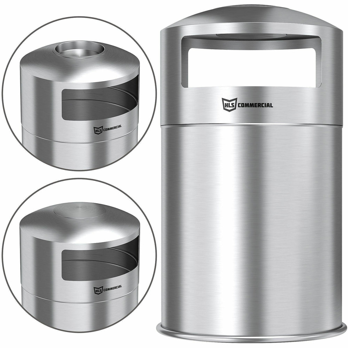 HLS Commercial 50-Gallon Dual Side-Entry Trash Can