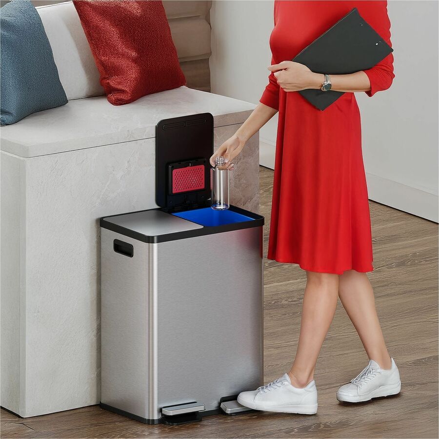 HLS Commercial 16-Gallon Combination Recycle Trash Can