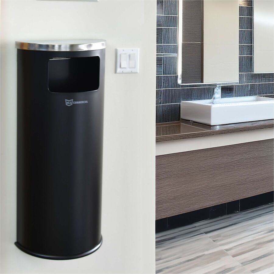 HLS Commercial 9-Gallon Half-Round Side-Entry Trash Can