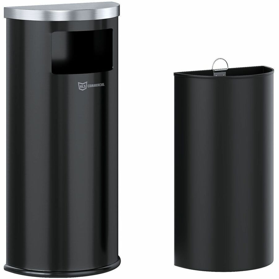 HLS Commercial 9-Gallon Half-Round Side-Entry Trash Can
