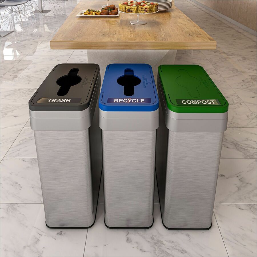 HLS Commercial Rectangular Open Top Compost Bin/Lid