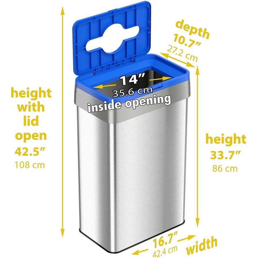 HLS Commercial Rectangular Open Top Recycle Bin/Lid