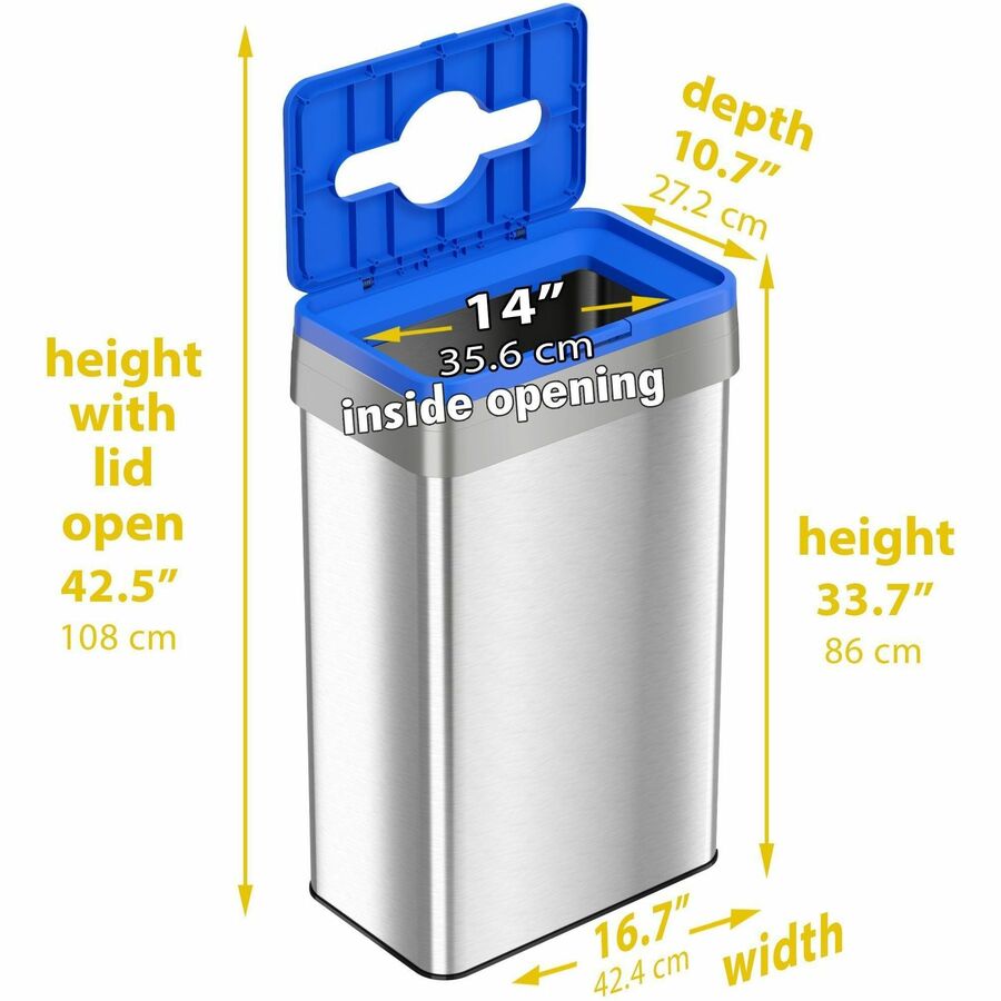 HLS Commercial Rectangular Open Top Recycle Bin/Lid