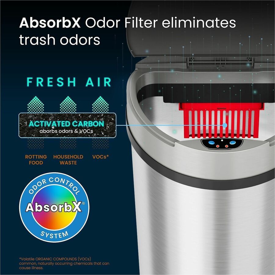 HLS Commercial 13-Gallon Semi-Round Sensor Trash Can